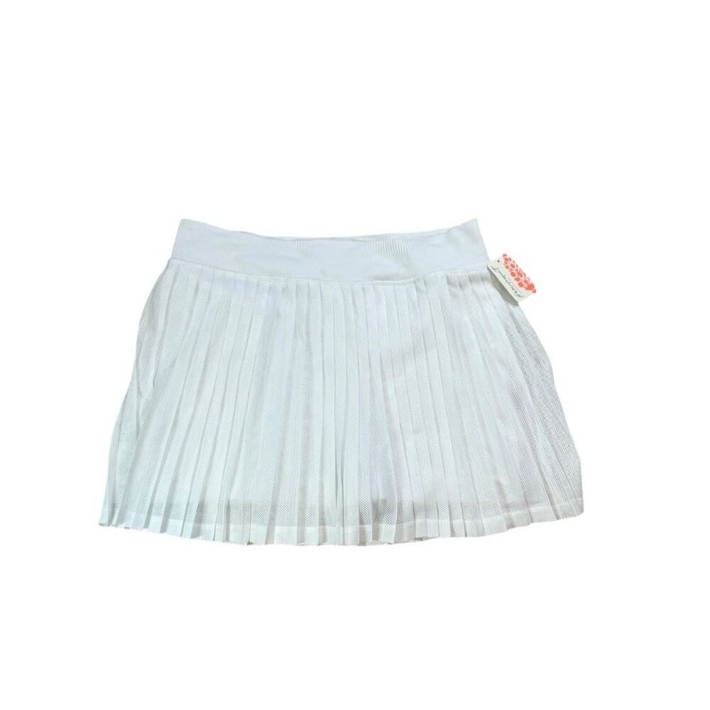 Free People Movement Size M/L White Rally Ruffle Skirt Activewear Preppy Skort